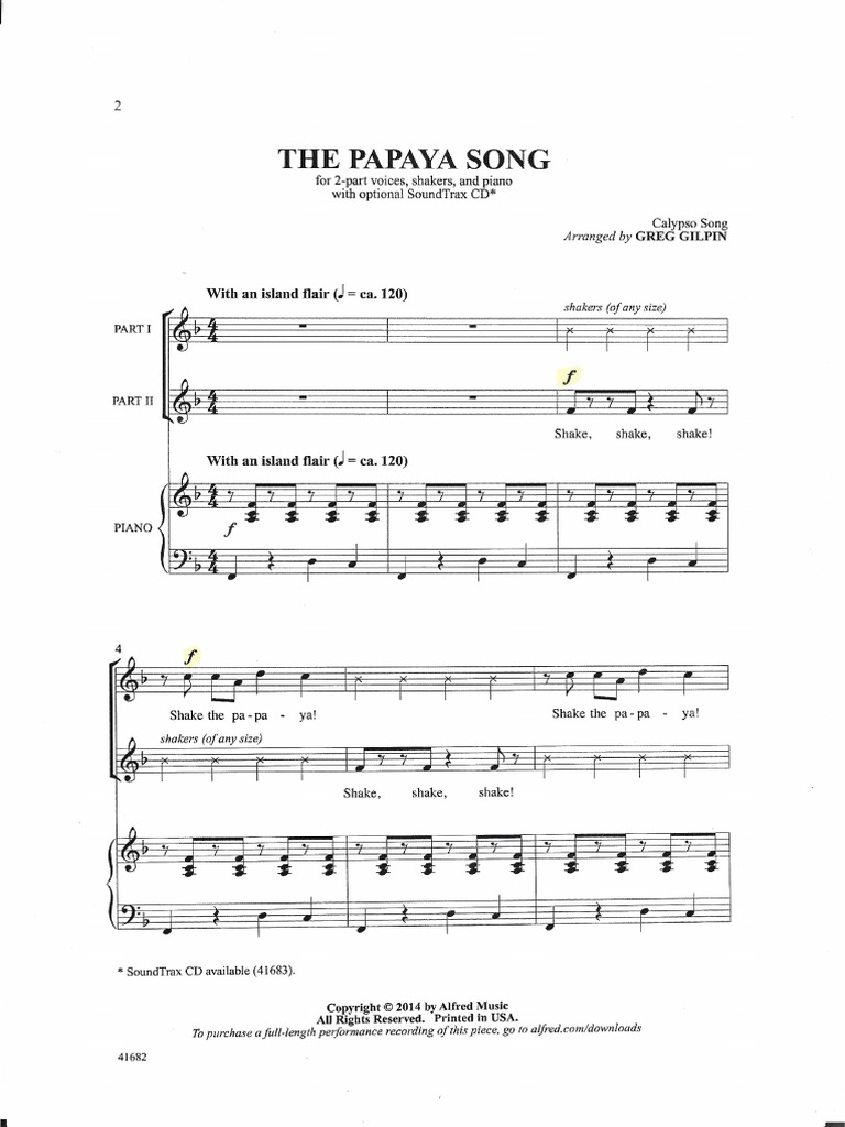 The Papaya Song PDF