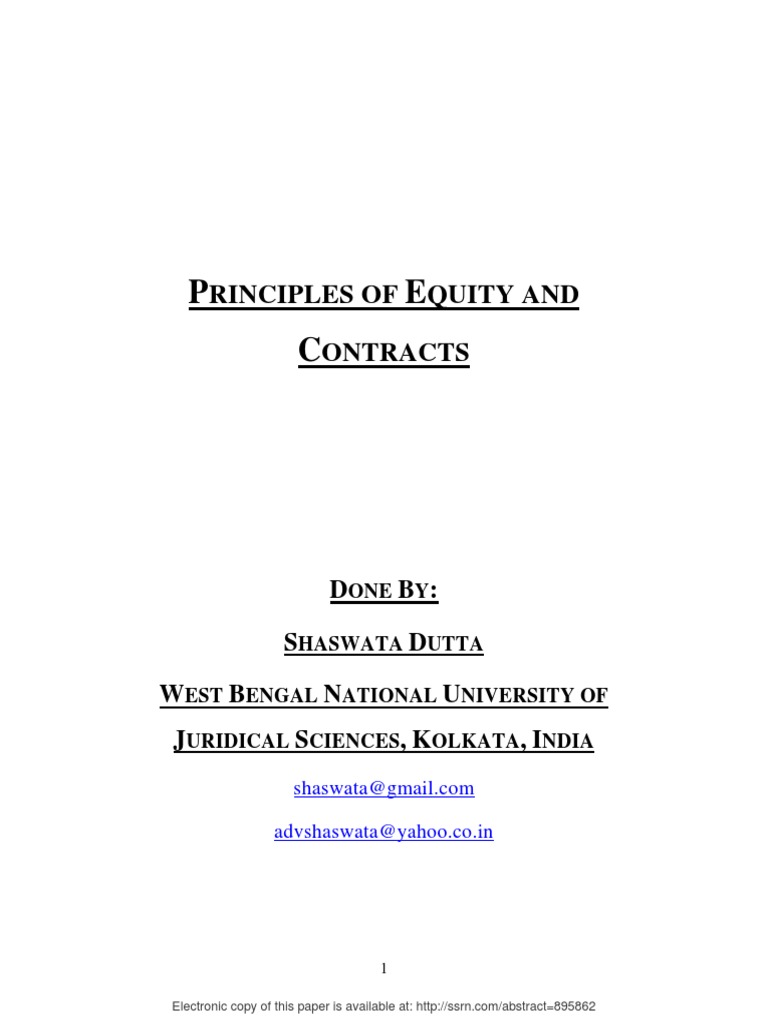 Principles of Equity in Contract Law | PDF