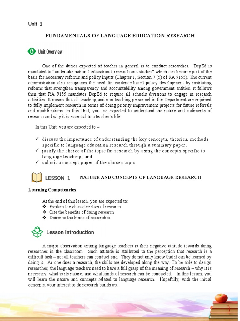 Lesson 1 nature and characteristics of language research pdf