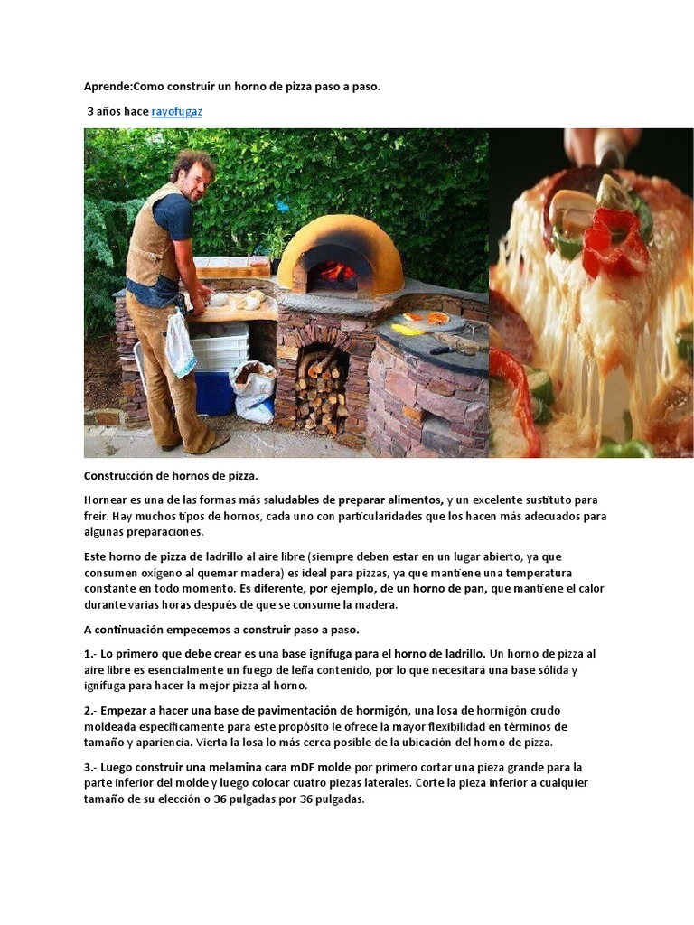 Construye tu horno de pizza fácil | PDF, image size:768x1024