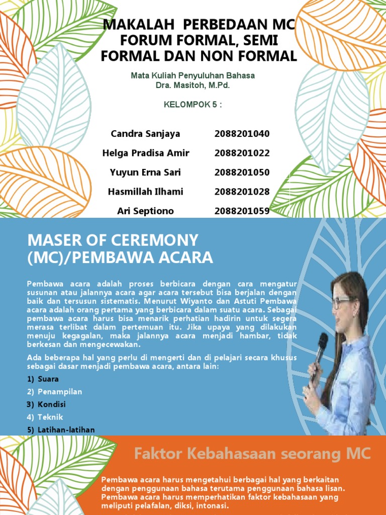 Perbedaan MC Formal, Semi, dan Non Formal | PDF
