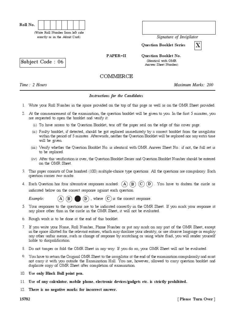 Commerce Exam Instructions | PDF | Linear Regression | Regression Analysis