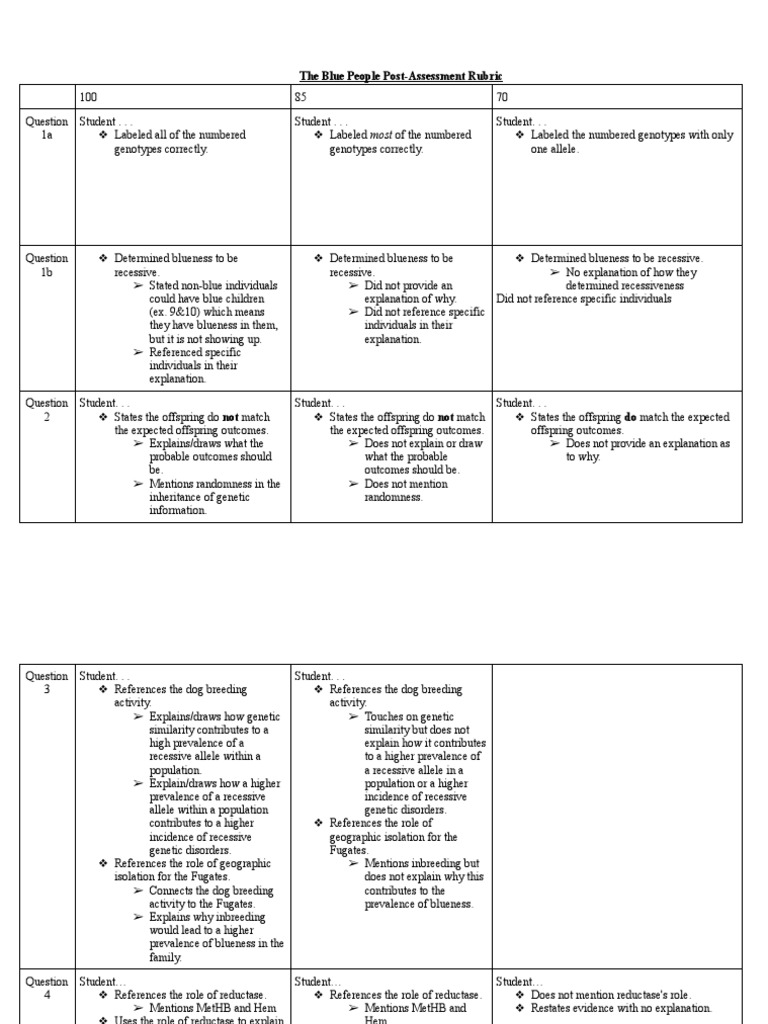Blue People Final Rubric | PDF