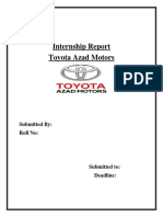 Toyota Azad Motors Internship Report