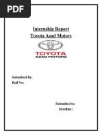 Toyota Azad Motors Internship Report