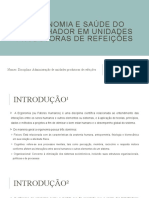 Ergonomia e Saúde Do Trabalhador em Unidades Produtoras