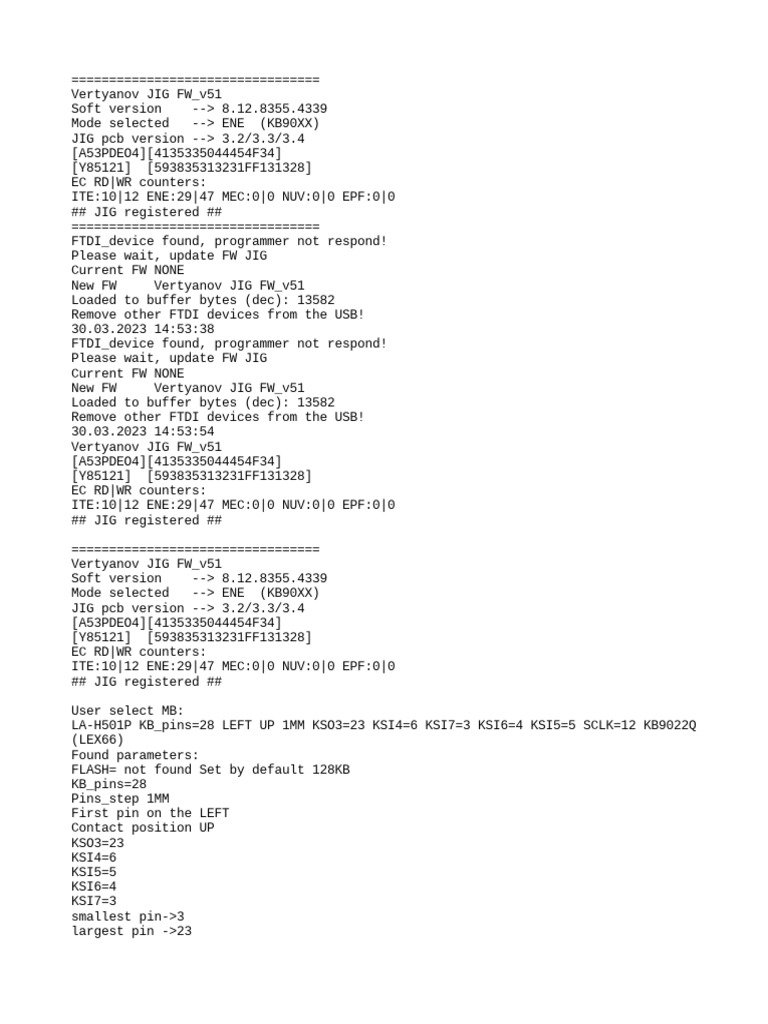 Firmware Update Log | PDF