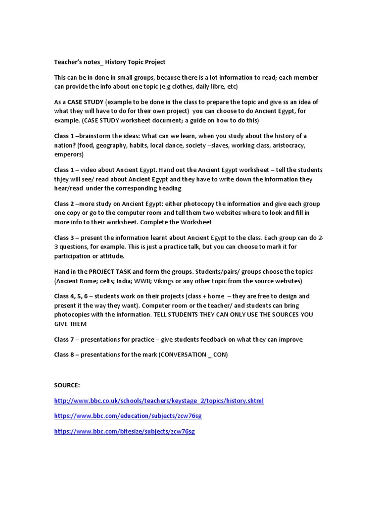 Ancient History Project Guide | PDF
