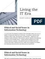 Living the IT Era: Exploring Ethical and Social Issues in Technology