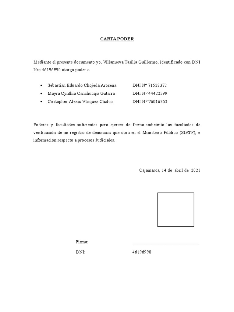 Carta Poder Simple | PDF