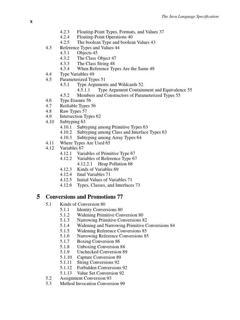 Conversions and Promotions 77: The Java Language Specification | PDF ...