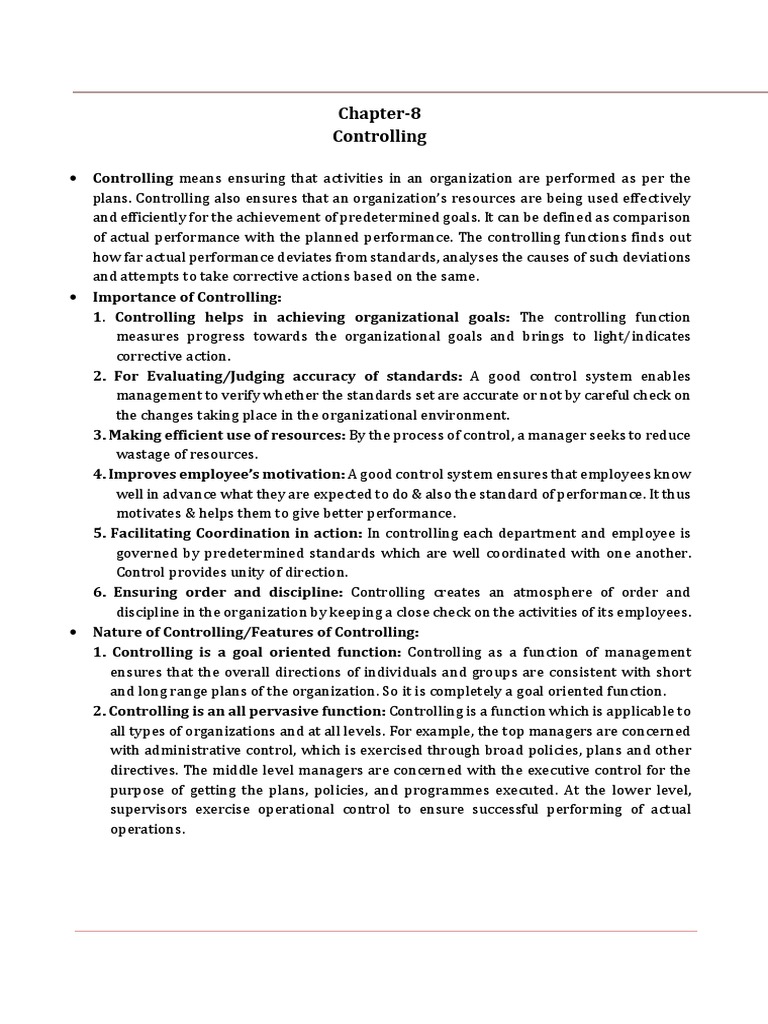 Chapter 8 Chapter 8. Controlling-1599071834870 | PDF