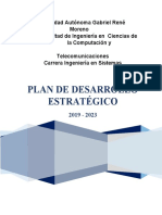 Plan Estratégico 2019-2023 Carrera Ingeniería Sistemas UAGRM