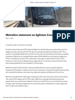 Metrolinx - Metrolinx Statement On Eglinton Crosstown LRT
