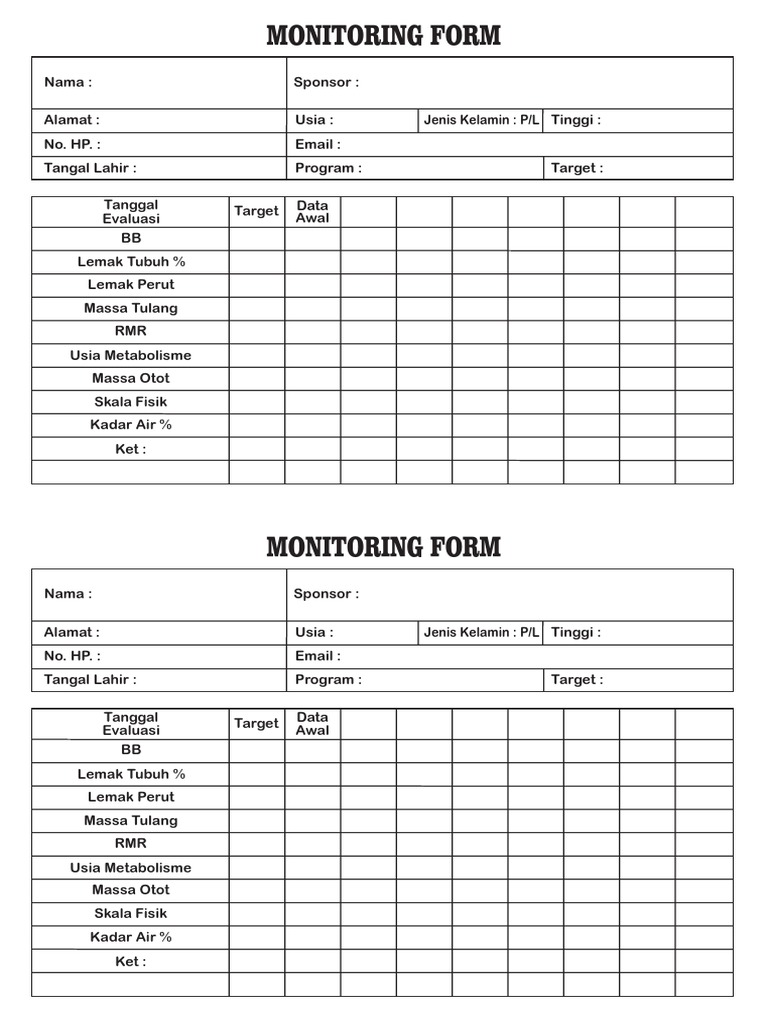 Formulir Pemantauan Kesehatan | PDF