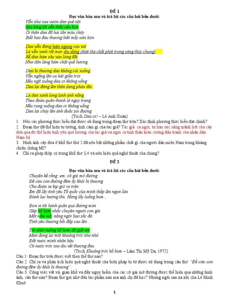De Doc-Hieu Bai 3 Tho | PDF