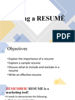 Writing A RESUME