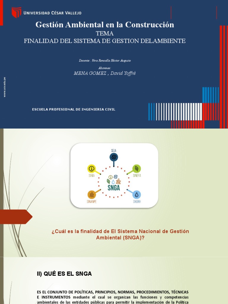 Finalidad Del Sistema Nacional de Gestion Ambiental | PDF