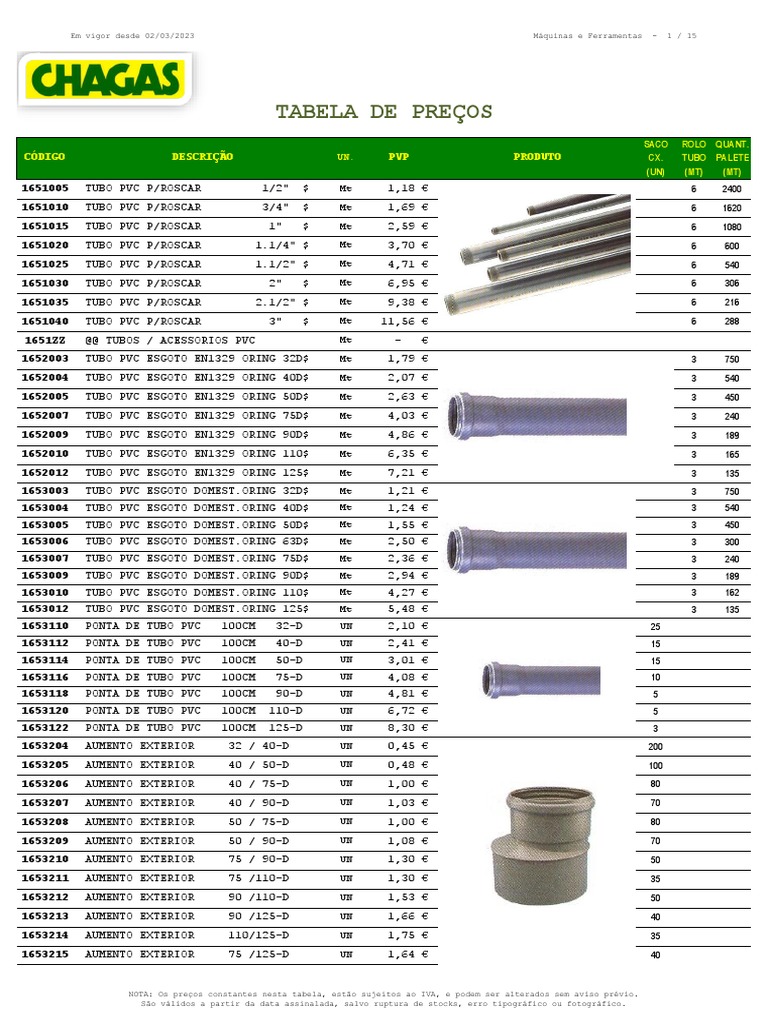 TB 165 - Tubos PVC e Acessorios | PDF