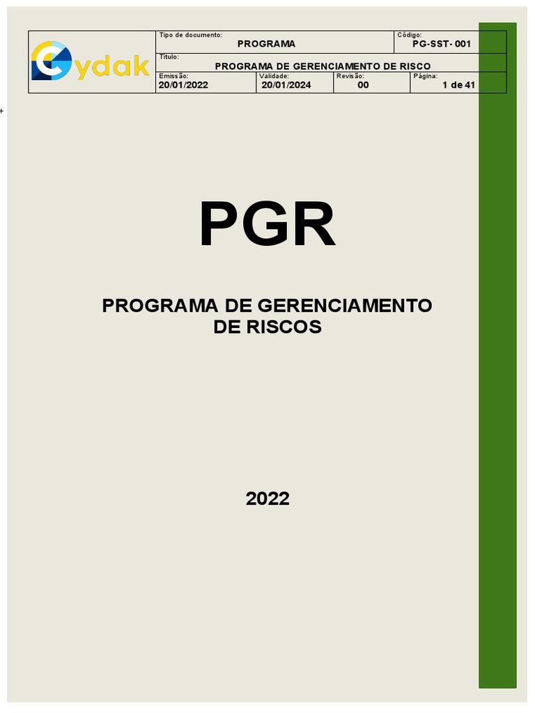 Programa de Gerenciamento de Riscos | PDF | Fatores humanos e Ergonomia ...
