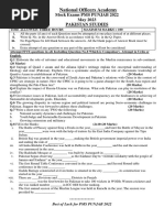 Pakistan Studies-MOCK-PMS-PUNJAB