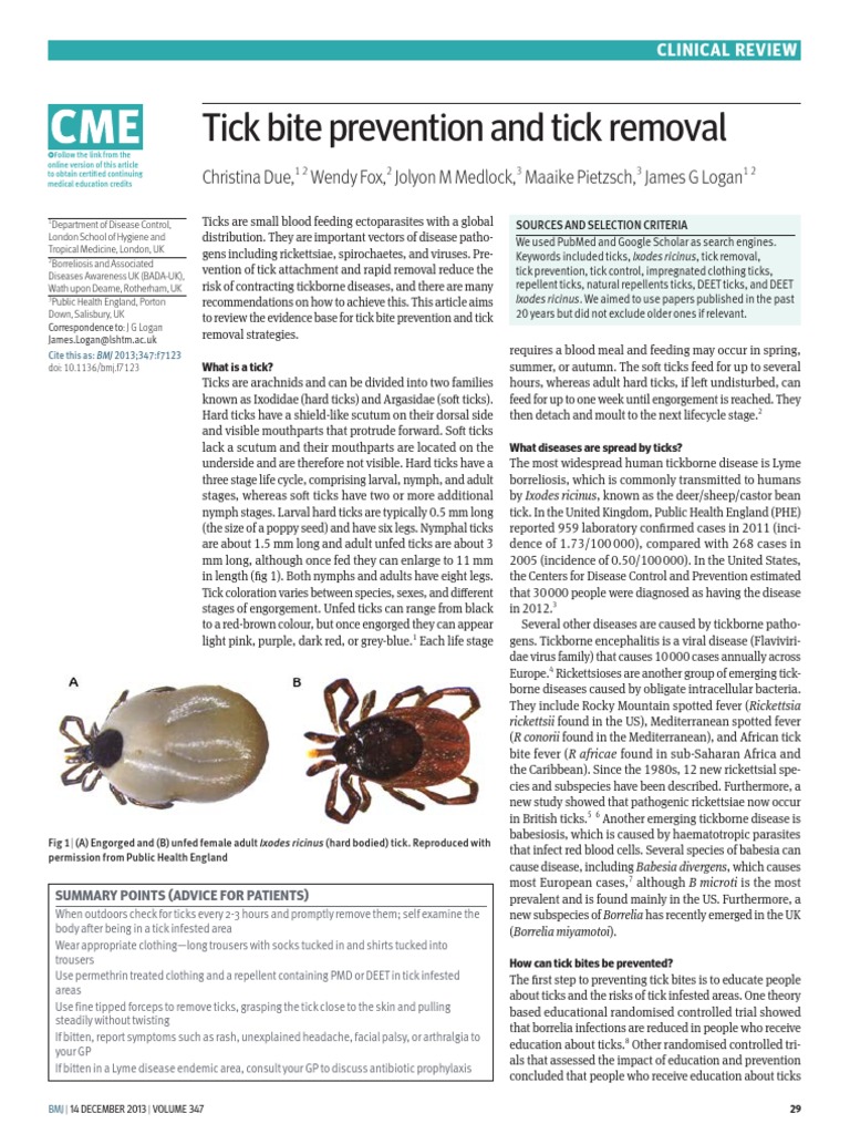 Tick Bite Risks and Prevention Guide | PDF | Lyme Disease | Infection