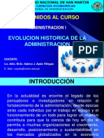 Bienvenidos Al Curso: Evolucion Historica de La Administracion