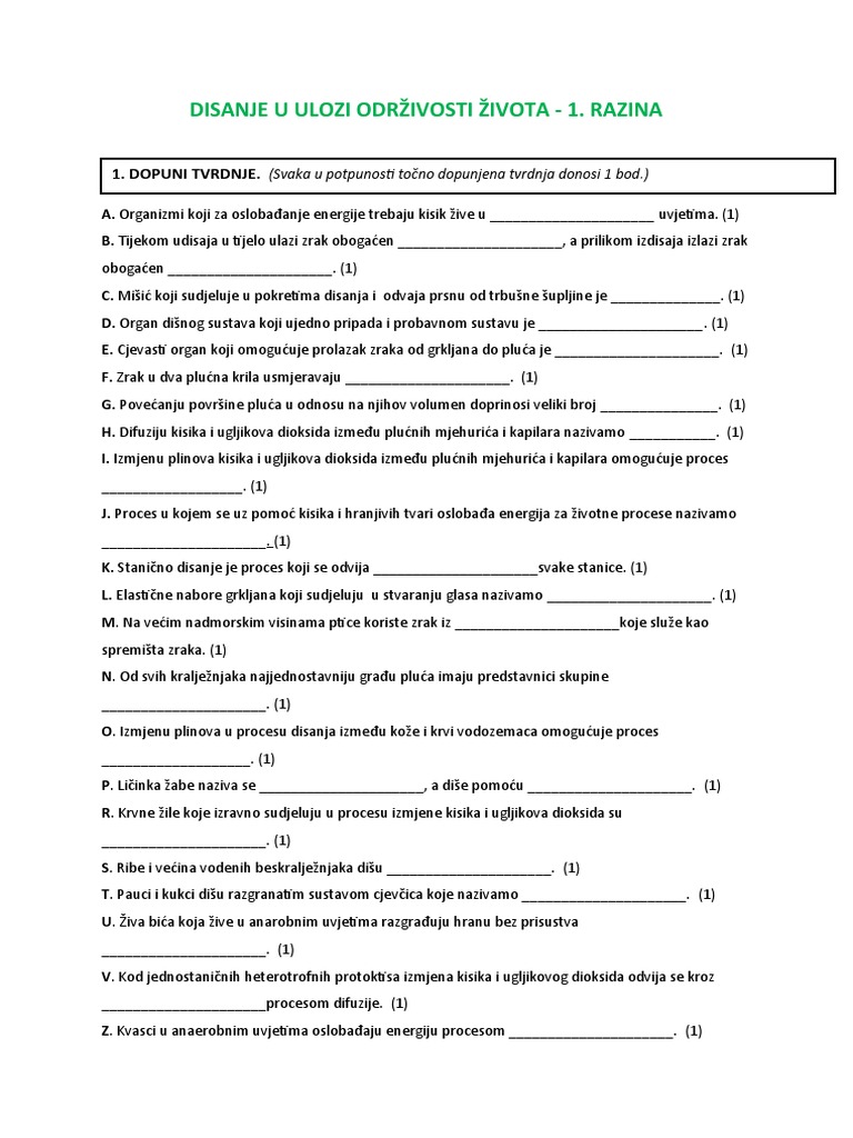 DISANJE U ULOZI ODR IVOSTI IVOTA Pitanja Za Ponavljanje PDF