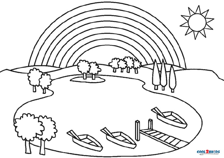 Free Printable Rainbow Coloring Pages
