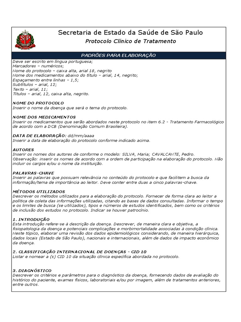 Protocolo Clínico de Tratamento Médico | PDF | Remédio | Medicina Clínica