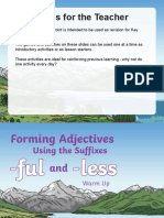 T L 53659 Year 2 Forming Adjectives Using Suffixes Ful and Less Warmup Powerpoint - Ver - 2