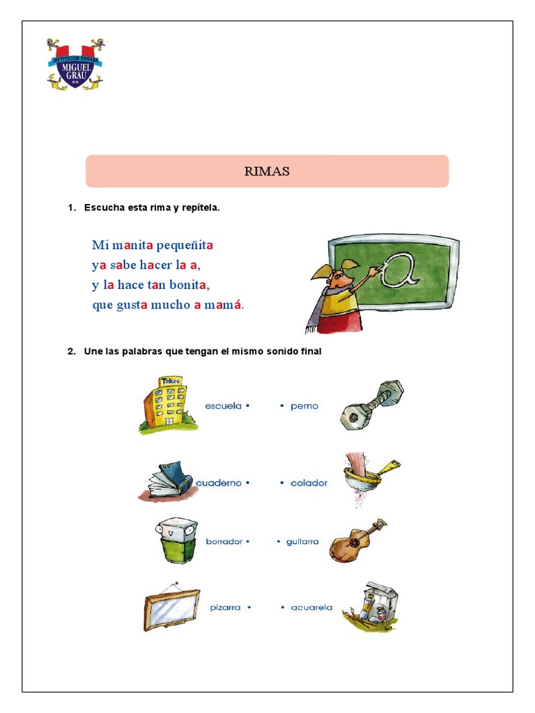 Ficha Rimas Comunicacion Pdf