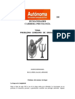 Facultad DE Humanidades Carrera Psicología: Tema Problema Consumo de Drogas