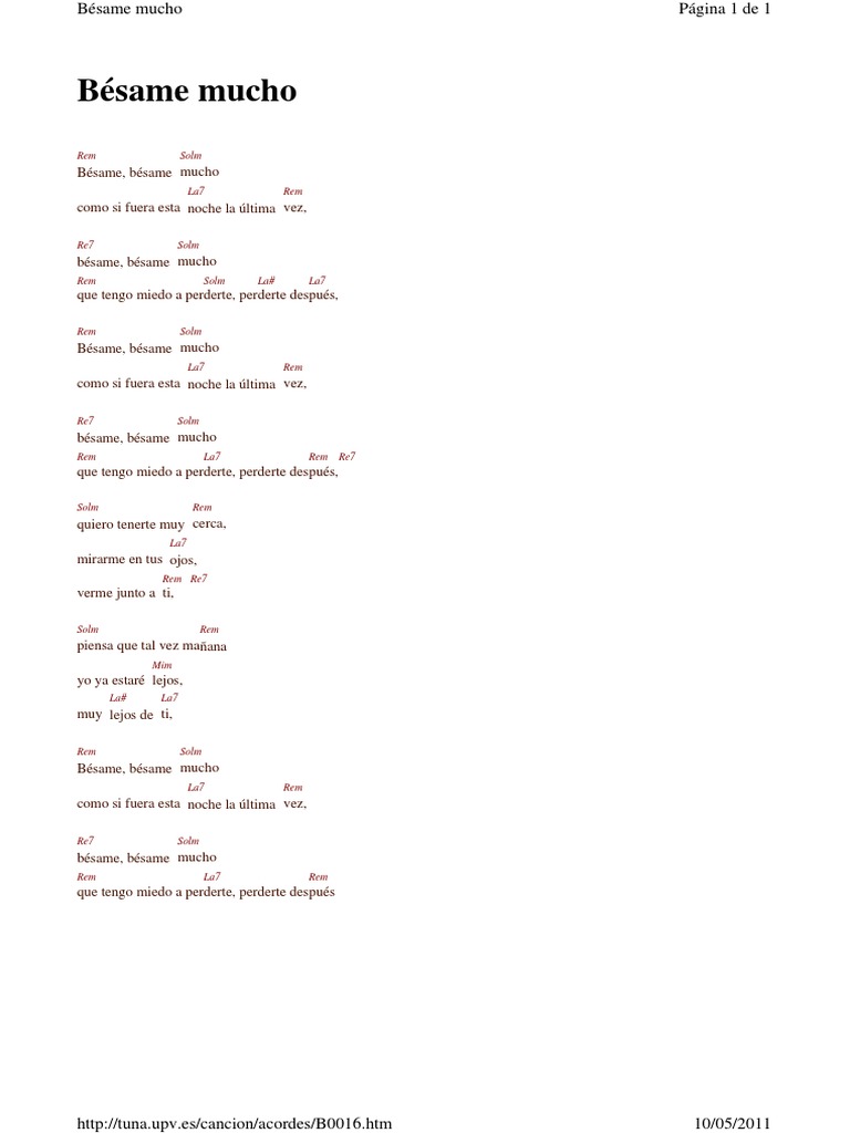 Besame Mucho 2024 Austin Pdf Glory Kamilah