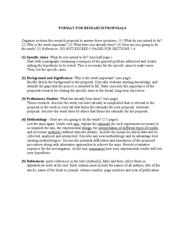 Format For Proposals | PDF | Feasibility Study | Strategic Management