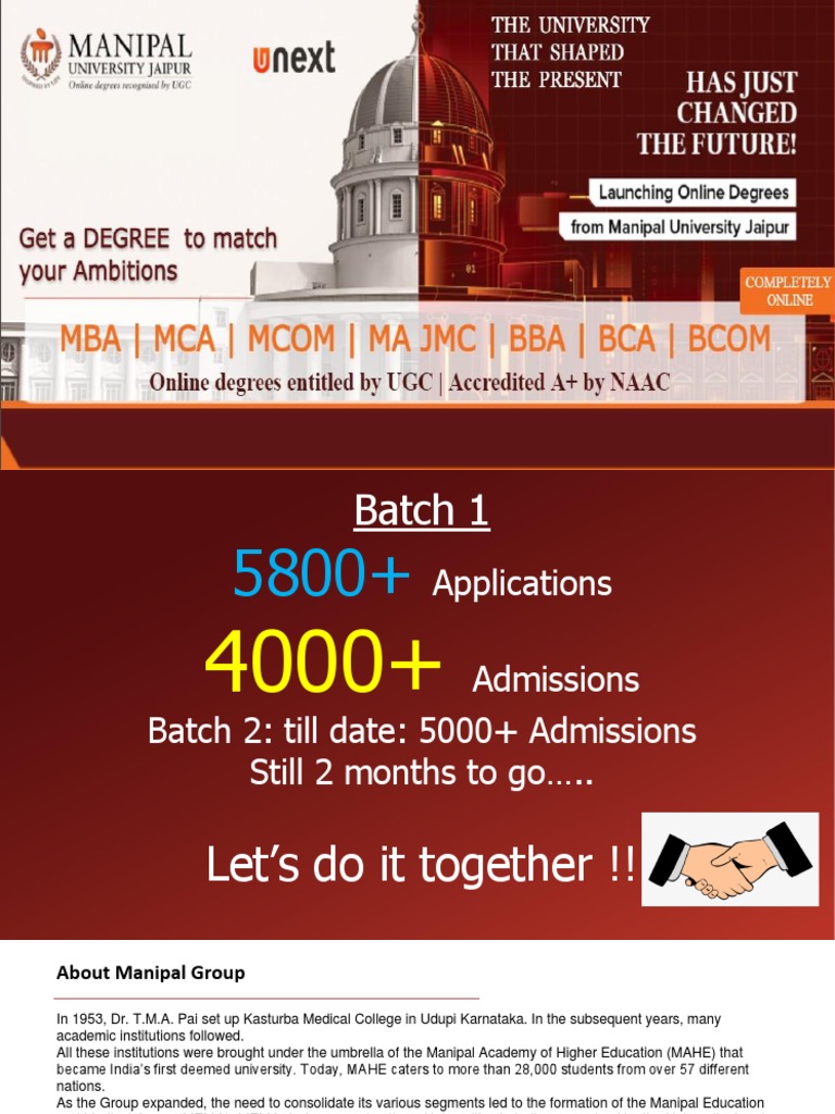 Manipal University Jaipur Profile & Online Courses Information PDF