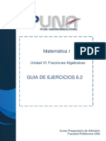 Fracciones algebraicas Unidad VI: Ejercicios 6.2