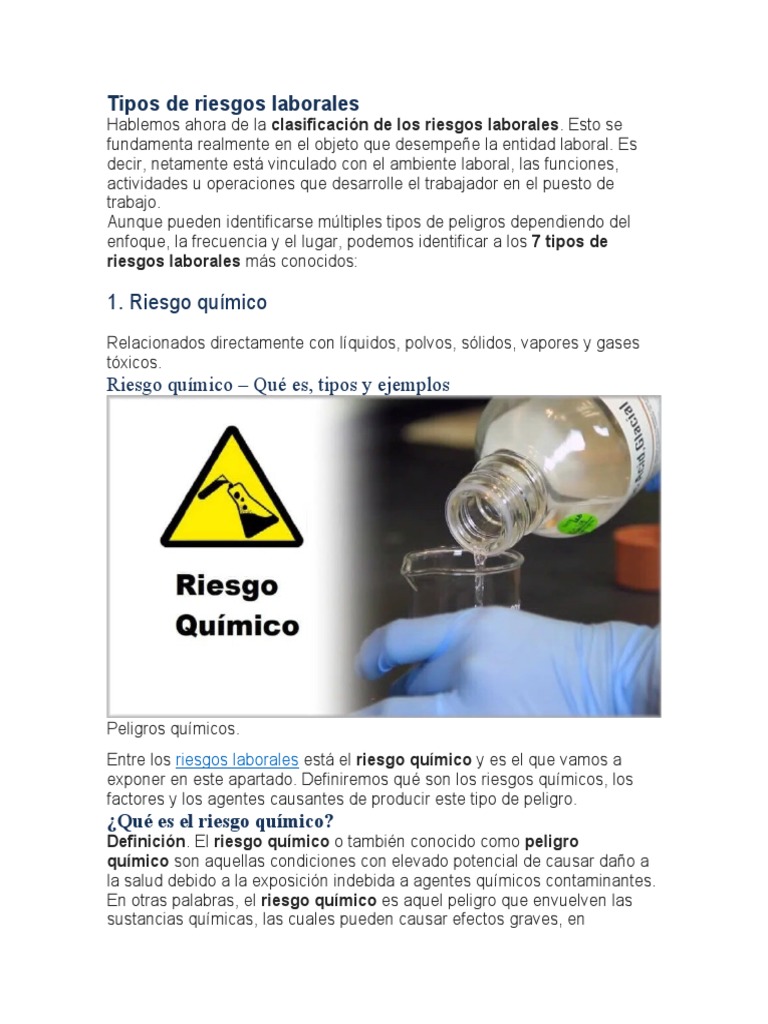Clasificación de Riesgos Laborales | PDF | Seguridad y salud ...