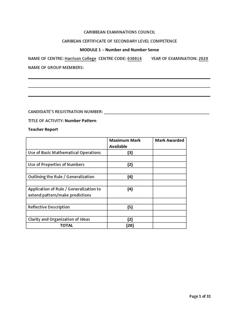 Exploring number patterns an analysis of various mathematical