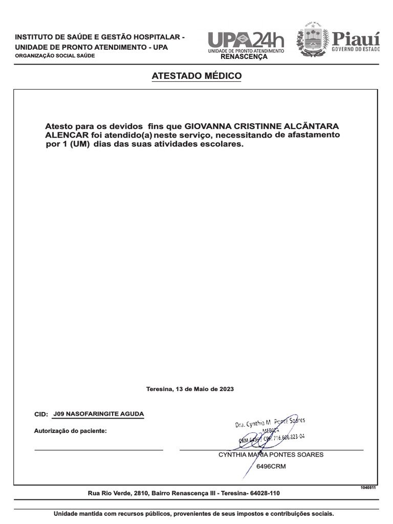 Atestado Médico | PDF