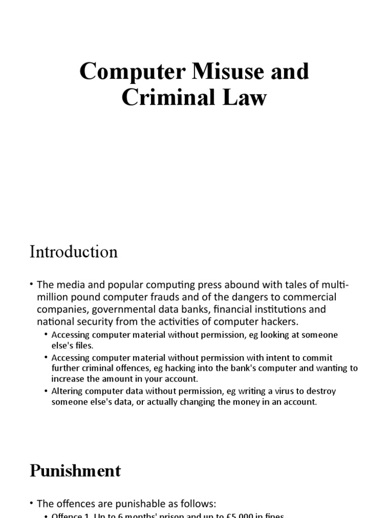 Computer misuse and criminal law pdf fraud security hacker