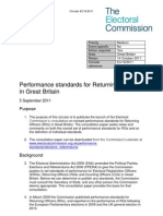 Electoral Commission Circular EC19 - Performance Standards For Returning Officers in Great Britain
