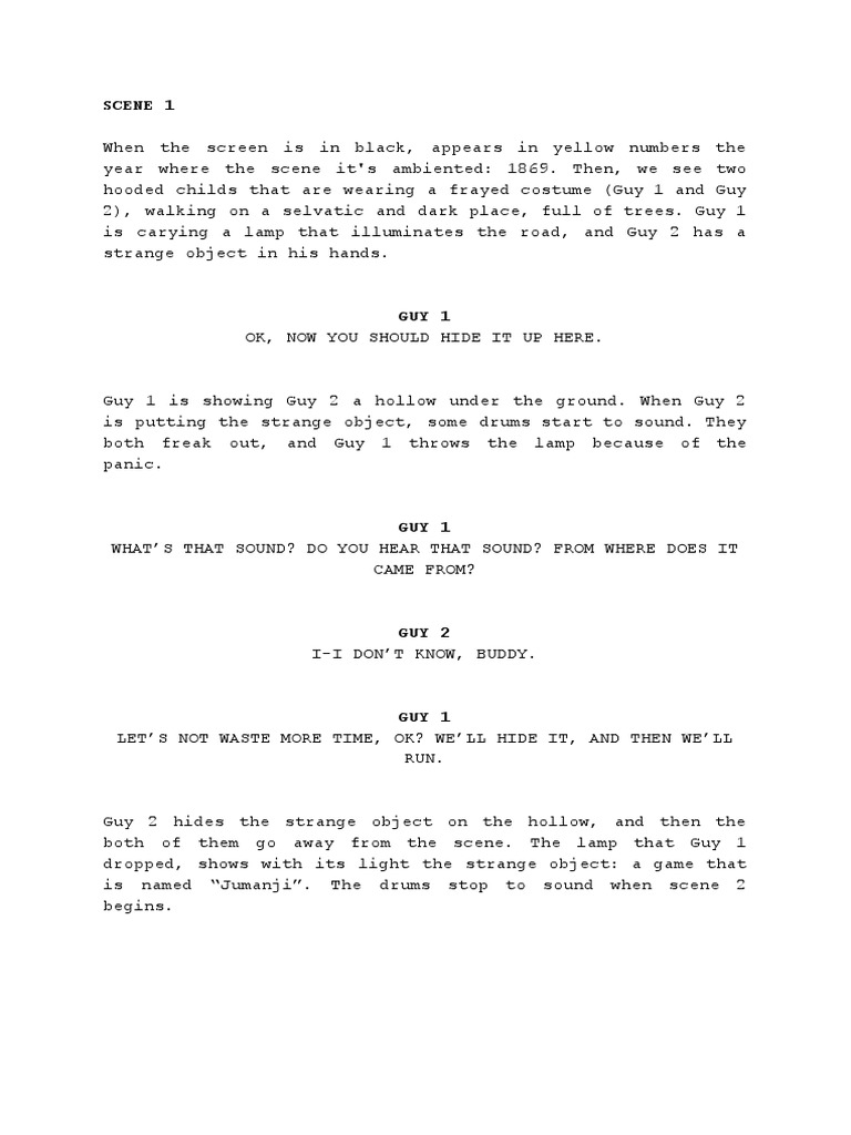 Script of Jumanji | PDF