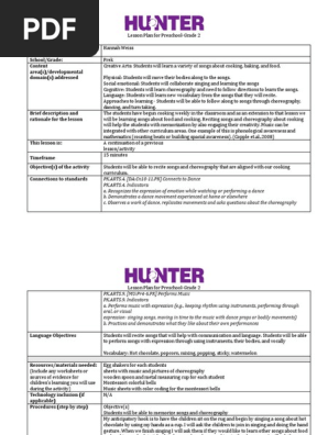 Creative Arts Lesson Plan
