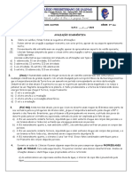 AVALIAÇÃO DIAGNÓSTICA DE BIOLOGIA SOBRE VULCÕES E MUDANÇAS CLIMÁTICAS