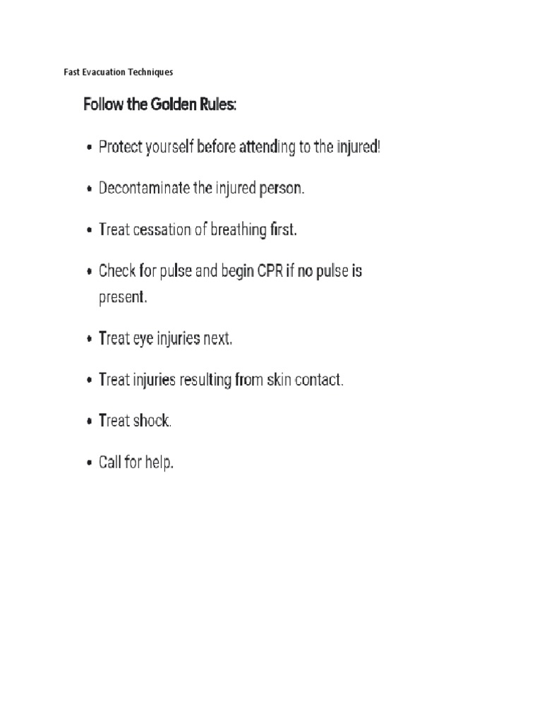 Fast Evacuation Techniques Notes Pdf