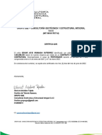 Certificado Laboral G&e Perforador Eduar Granada