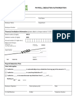 Deduction Authorization Form