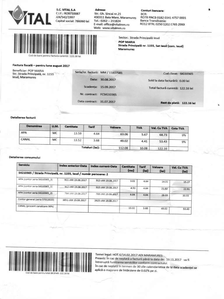 Utility Bills PDF