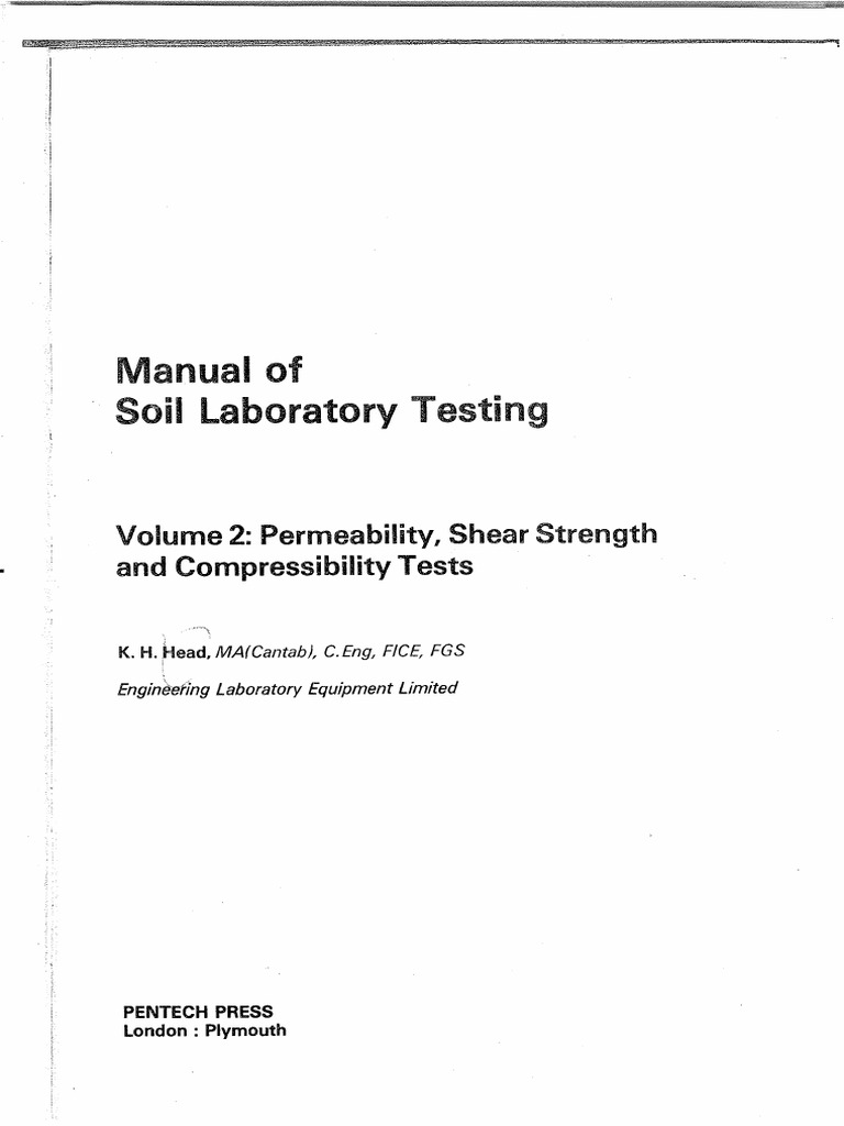Vol 2 Head Manual of Soil Laboratory Testing PDF